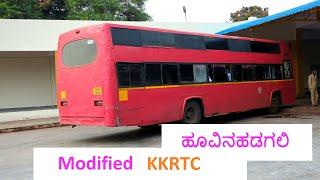 Modified KKRTC Bus - Hoovina Hadagali to Harapanahalli Journey