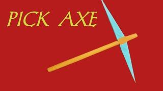 HOW TO MAKE  PICK AXE USING PAPER || EASY PAPER PICKAXE || MINECRAFT PICKAXE || PICK AXE ||