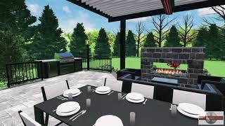 Amazing backyard transformation! Multi-level raised patio with ALL the bells n Whistles!