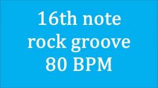 Drum Loop for Practice 16th note rock groove 80 bpm