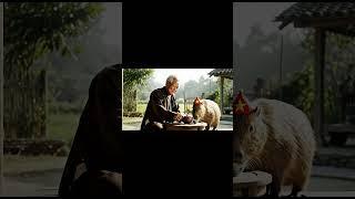 Lão Và Capy | Capybara tập thể dục cùng ông lão... #veo3 #viral #funny #laovacapy #spacemedia
