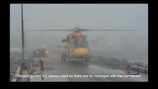 CH-149 Cormorant Helicopter conducts a transition up for a medevac.