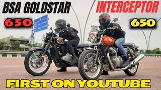 BSA Goldstar 650 vs Interceptor 650 Drag Race  | First On YouTube |