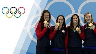 USA wins gold in Women's 4X200 Freestyle Relay