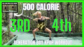 500 KCAL BOY KPOP 3rd vs 4th GENERATION CARDIO BEAT WORKOUT | HIIT For Weight Loss | High/Low Screen