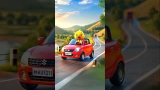 Cute Little Duck Driving a Modified Red Car ️ #littleduck #cuteduck #shorts