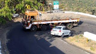 Load Lorry & Car same Time Travel 9th Hairpin Bend Hills Road Dhimbam