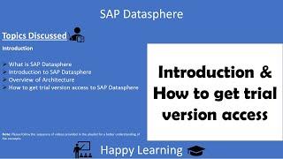 01 SAP Datasphere - Introduction