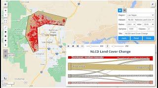 Visualizing land cover change with interactive Sankey diagrams using geemap