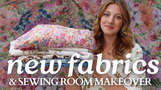 New in my fabric stash! Sewing room makeover, tour & fabric shopping! Liberty & Fabric Godmother