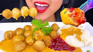 ASMR SWEDISH MEATBALLS IKEA Gravy & MASHED POTATOES 먹방 Mukbang (Eating Show) ASMR Phan