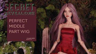 Perfect middle part doll's wig- How to make doll's wig?  SECRET REVEALED!!! 