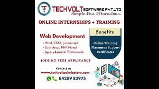 Summer Internship| Techvolt software | Students | Coimbatore