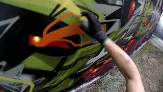 Painting GRAFFITI in the parking of University Campus | Athens, Greece