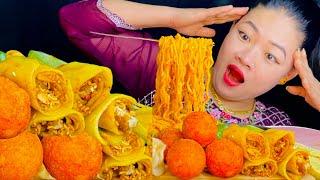 Spicy Noodles Magic! Giant Eggs  & Laphing  Roll Challenge | Unbelievable Taste Test!