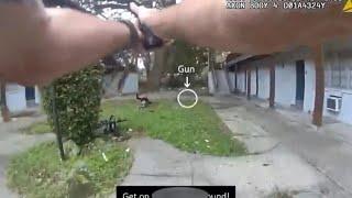 Bodycam: Jacksonville man shot by police while running away, back turned, holding gun