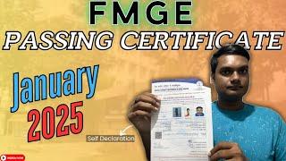 New Rules for FMGE Passing Certificate | FMGE January 2025 | SELF DECLARATION | Rules and Regulation