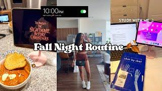 COZY FALL NIGHT ROUTINE as a college student *productive, cooking, studying*