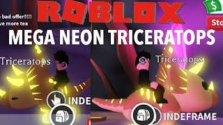 Mega Neon TRICERATOPS Adopt me Roblox - Making Mega neon