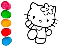 How to draw hello kitty penting and colouring for kids |Toddler | #hellokitty