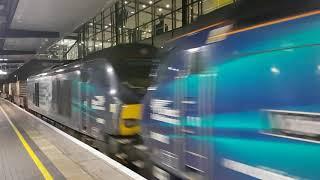 68018 & 68001 with 6M95 Dungeness to Crewe flasks pass Ashford- 68001 first visit to Kent 9th Jan 18