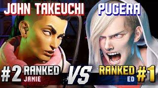 SF6 ▰ JOHN TAKEUCHI (#2 Ranked Jamie) vs PUGERA (#1 Ranked Ed) ▰ High Level Gameplay