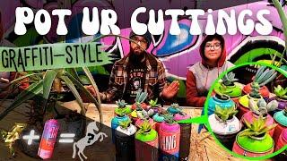 POT SUCCULENT CUTTINGS IN GRAFFITI CANS | Got Empty Spraypaint Cans? Overgrown Succulents? Listen...