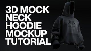 3D Mockneck Hoodie Mockup