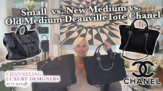 CHANEL DEAUVILLE TOTE COMPARISON - 22S TOP HANDLES in SMALL VS 20S NO TOP HANDLES vs MEDIUM SIZE