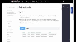 Interactive Informatica Cloud REST API