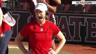 Caitlin Lowe gets emotional after Arizona secures spot in Women's College World Series