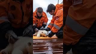 ‍️ Tiny Polar Bear's Heartwarming Rescue!  #PolarBearRescue #WildlifeConservation #arcticanimals