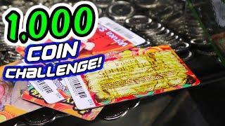 Played 1,000 Coins in a Coin Pusher! - - Willy Wonka Challenge with Golden Ticket Win! | Arcade Matt