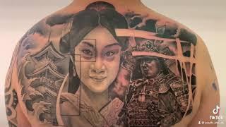 South Ink Custom Tattoo - Custom Half Back Piece, Japanese Theme Portrait Tattoo