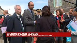 France flash floods: PM Philippe visits affected area near Carcassonne