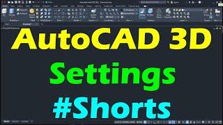 AutoCAD switch from 2D to 3D | AutoCAD 3D Settings | #Shorts