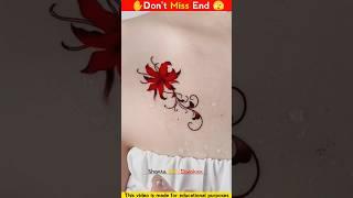 Red ️ Flower  Tattoo Sticker Art  #song #tattoo