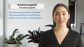 Video-Kurztutorial zu Einstellungen - Erscheinungsbild