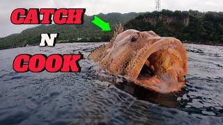 CATCH N' COOK || SPEARFISHING PHILIPPINES || MARBLED GROUPER!