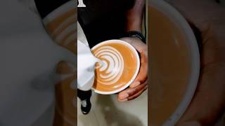 Tulip latte art #coffee #espressoyourself #coffeeart #trendingshorts #barista #cafe #café #cafemusic