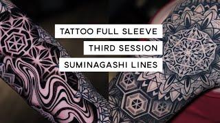 First Tattoo of the Year: Suminagashi Sleeve Process & Timelapse | Raul Wesche