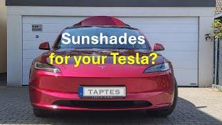 Removable sunshades from TAPTES for the Tesla Model 3