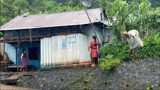 Most Relaxing Nepali Mountain Village Life | Village Activities in Rainy Day | BijayaLimbu