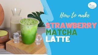 HOW TO MAKE STRAWBERRY MATCHA LATTE |  ICED MATCHA LATTE | 2020 VIDEO