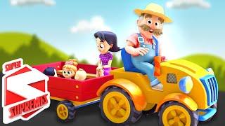 Wheels On The Tractor - Farm Vehicle And Nursery Rhyme for Kids