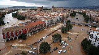 Spain emergency Today! The entire city of Murcia and Valencia is submerged