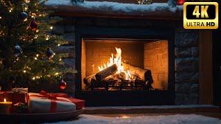  Cozy Christmas Music With Fireplace | Ambience in 4K Relaxing Holiday Atmosphere F6