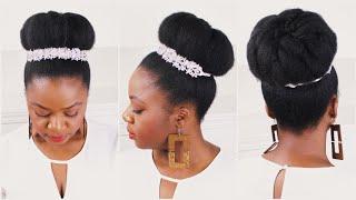 NO EXTENSIONS Natural Hair Big Bun on Short/Medium Length Natural Hair  | Natural Hairstyles