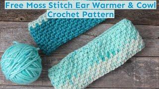 Easy Moss Stitch Ear Warmer and Cowl Crochet Pattern Caron Cakes Yarn