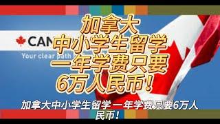 加拿大中小学生一年学费只要6万人民币！